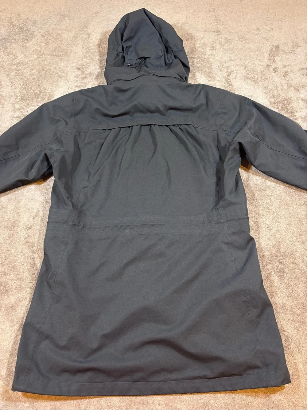 REI Elements Black Full Zip Hooded Rain Jacket Womens Medium Removable Hood